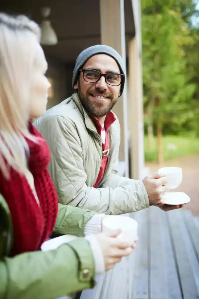 Happy Man Listening To Girlfriend