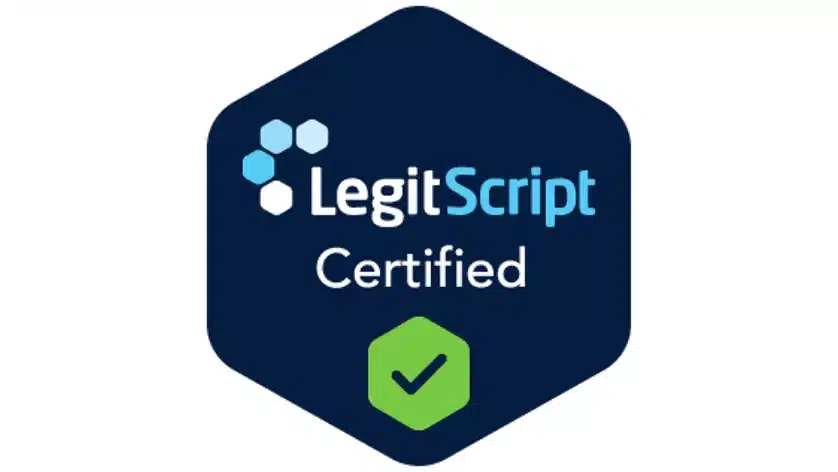 Rolling Hills Recovery Center LegitScript seal.